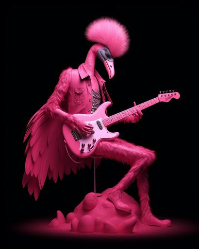 ᲼ ᲼ ᲼ ᲼ ᲼ FallonRayArt ᲼ ᲼ ᲼ ᲼ ᲼ ::0 ᲼ ᲼ punk rock flamingo playing a hot pink electric guitar --ar 8:10 --v 5.1