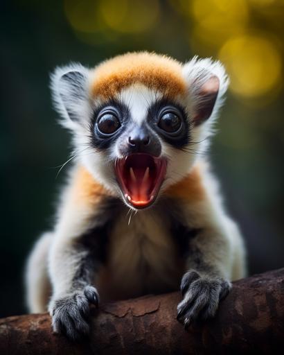 ᲼ ᲼ ᲼ ᲼ ᲼ FallonRayArt ᲼ ᲼ ᲼ ᲼ ᲼ ::0 ᲼ ᲼ fluorescent cute baby laughing lemur --ar 8:10