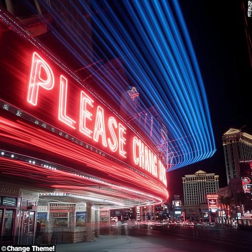 Las Vegas Fremont st experience, photonegative refractograph red and blue neon sign saying 