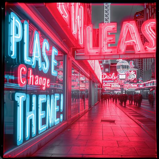 Las Vegas Fremont st experience, photonegative refractograph red and blue neon sign saying 