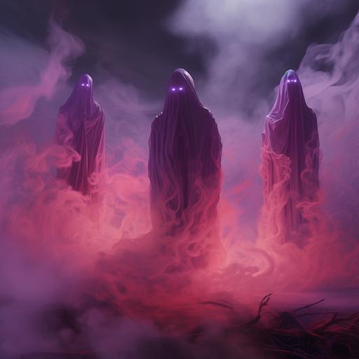 https:// ghostly quantum ghouls. purple ghost, pink ghost, dark purple ghost, glowing pink holy consciousness