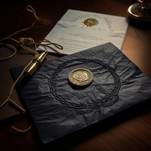 4K REALISTIC PHOTOSHOOTING, GOLD RING, BLACK POSTAL LETTER WITH GOLD SEAL