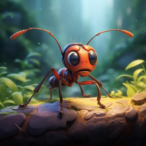 Ant, animated, disney style
