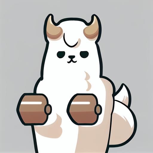 , Strong lama holding dumbbells, anime, cartoon, manga style, --niji --upbeta --v 4 --q 2