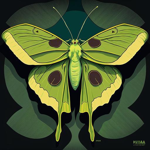 Luna moth pop Art Deco