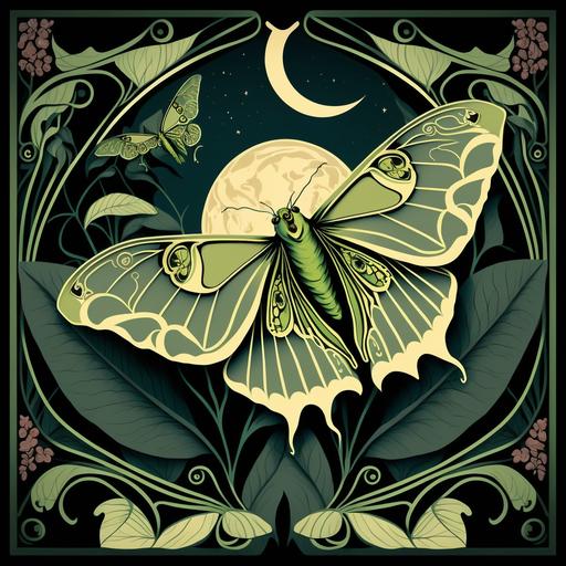 Luna moth pop Art Deco