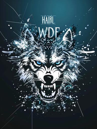 Dark and exploding half-faced wolf, simple vector art, black glitter background --sref  --v 6.0 --ar 3:4 --style raw