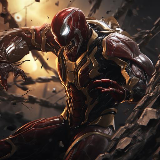 Iron Man fighting venom