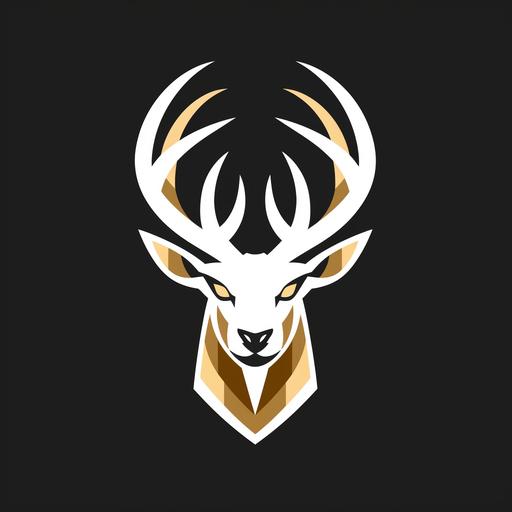 Milwaukee Bucks Logo, White and Gold v-- 2