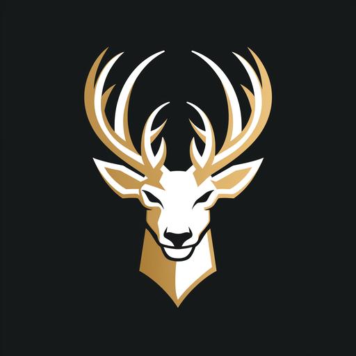 Milwaukee Bucks Logo, White and Gold v-- 2