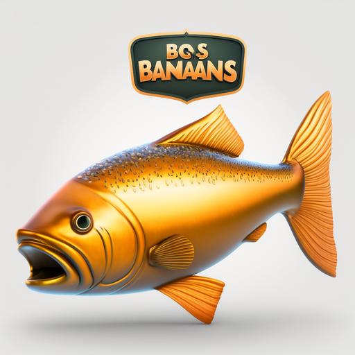 , Pixar style, fish, Salmon fish, cartoon, gold material, shiny,isolated, white background, smooth 3d render, clean look detailed --v 4