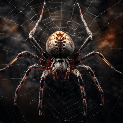 Realistic spider on spider web