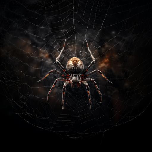 Realistic spider on spider web