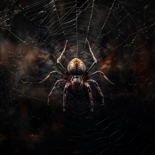 Realistic spider on spider web