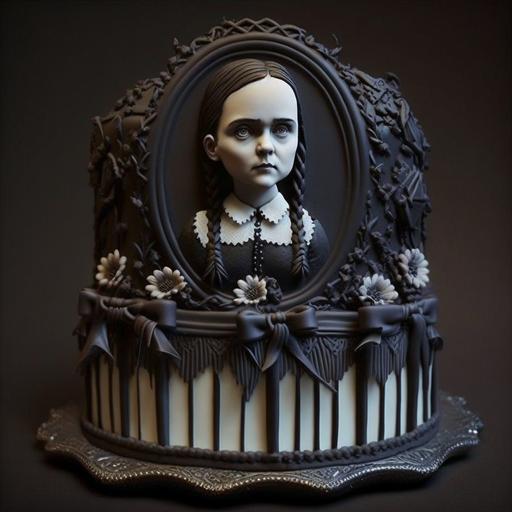 Wednesday Addams' birthday cake --v 4