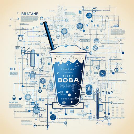 a blueprint of Boba Tea, Title of the bluprint is 