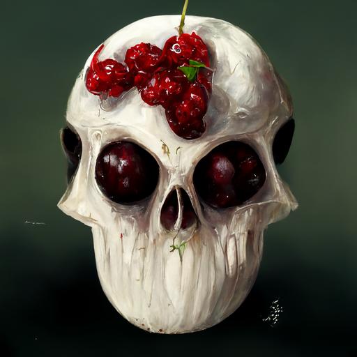 a cherry skull