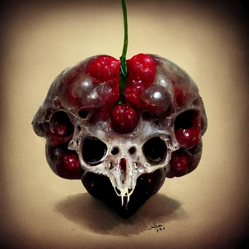 a cherry skull