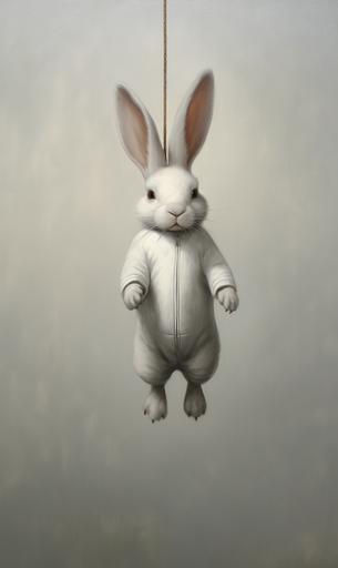 a nailed cartoon bunny at the influence of legacy,, simplicity, naiv, minimalism --ar 3:5