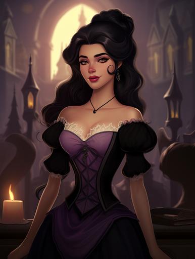, a picture of a young vampire lady with dark hair and purple makeup, gothic witch, in the style of dark pink and light black, wiccan, alan moore, dark white and dark amber, seth macfarlane, natural beauty, symmetrical --ar 3:4 --v 5.2 --style raw --s 316 --c 100