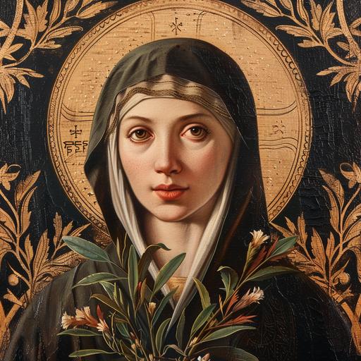 an orthodox icon painting of saint joanna