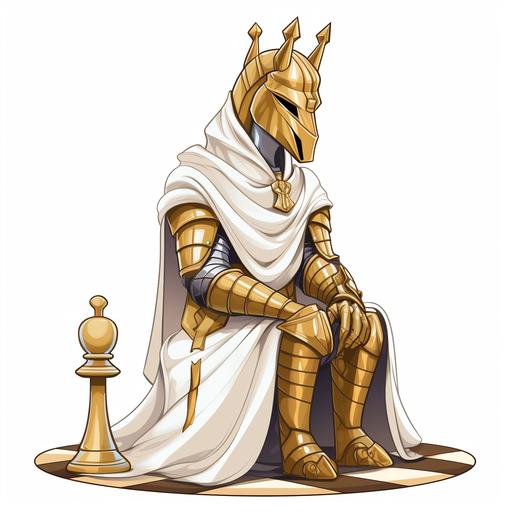 chess knight, white background, cartoon style