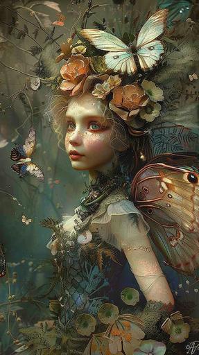 ::1 ,  ::2  ::3 , in this art style create a pixie fairy, vintage Victorian flowers and steampunk background, 32K HD resolution, exquisite hyper detailed and ultra photorealistic, unreal engine, high fashion photo shoot styling, intricate details and features, masterpiece, more photorealistic --ar 9:16