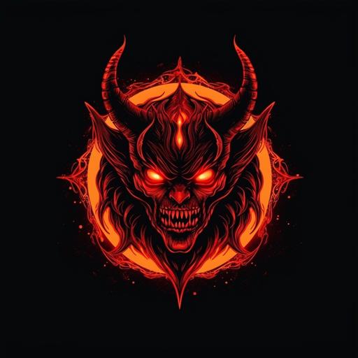 ♾️ demon logo, Demon in flame --v 5 --s 750