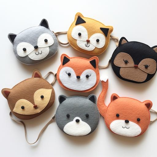 funny animal shaped coin purses made out of felt, has to look handcrafted