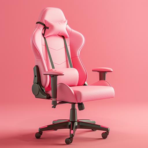 http:// pink gaming chair with lines of leather material for catalog on home background