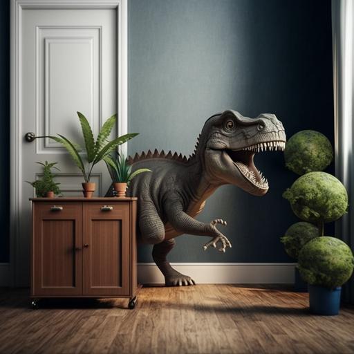 mini dinosaur running a nursery