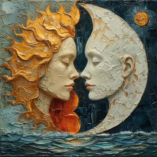 moon and sun together, art --s 750