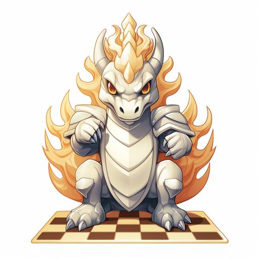 pokemon chess knight, white background, cartoon style