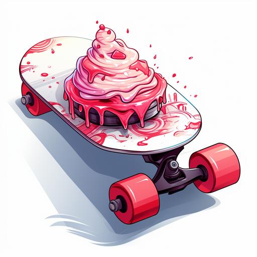 red ice cream skateboard drawing styles