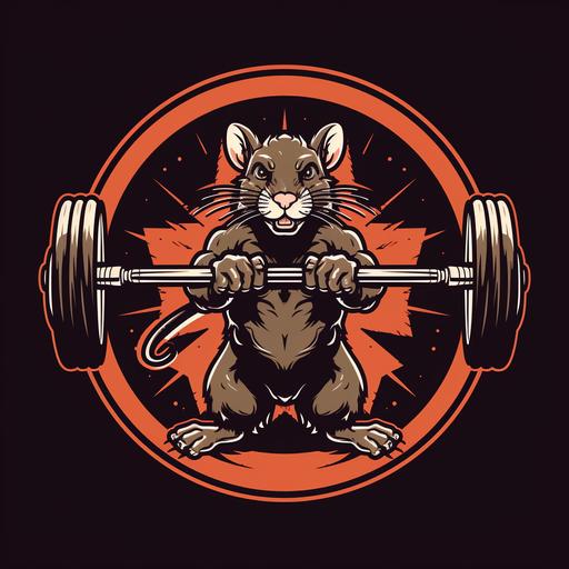 simple gym rat logo, no text