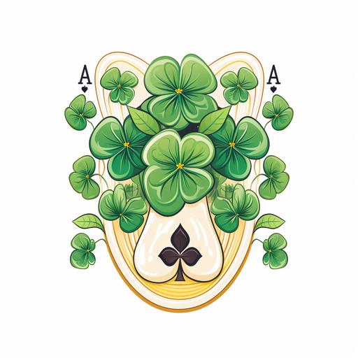 spades and clovers white background, cartoon style