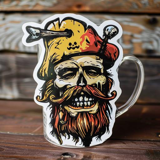 sticker jarra pirata grog