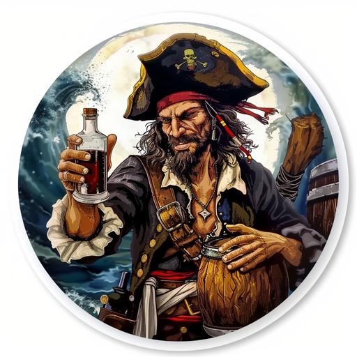 sticker jarra pirata grog