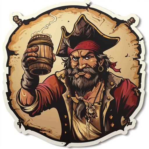 sticker jarra pirata grog