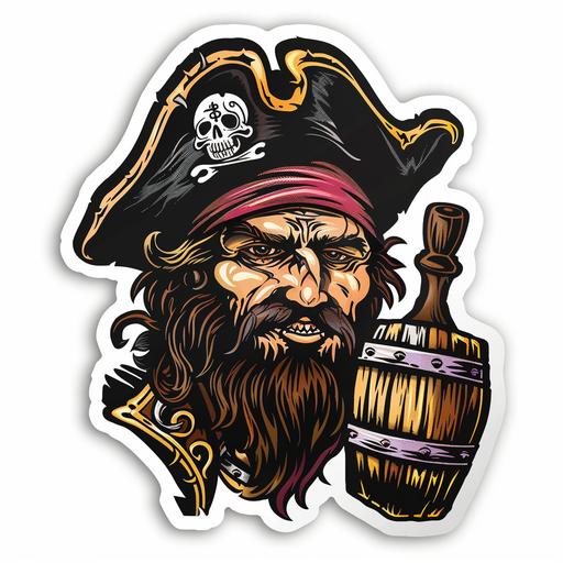 sticker jarra pirata grog