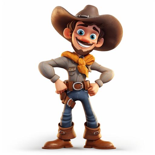 unique cowboy cartoon character, white background