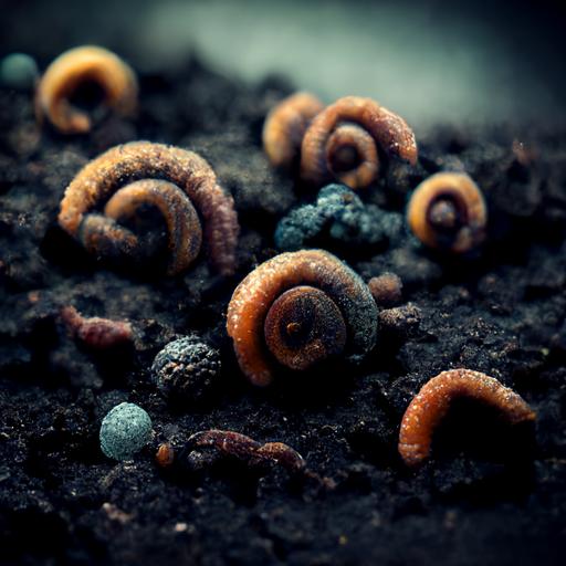 worms, cold, dark, snails