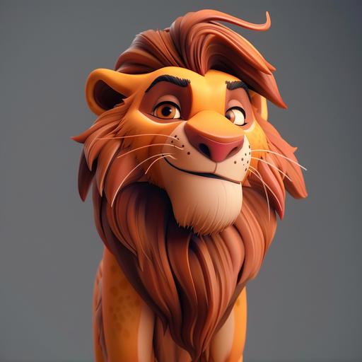 lion king cartoon character, Loos Like very bold, Character should like animation movies. --v 6.0