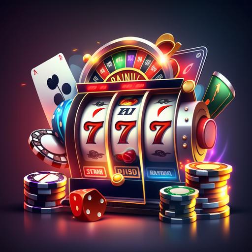 online betting game with cards dice and slot machines with unique and very creative concepts with gaming vibes graphic design HDR realistic design