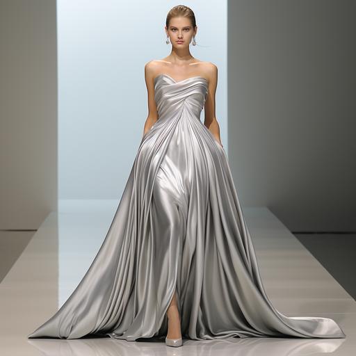 photos of silver strapless evening dresses