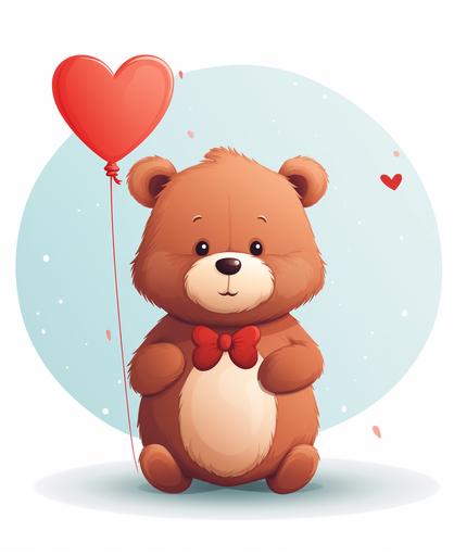 A design for a greeting card. Bear with Heart: A teddy bear embraced by a large heart. Realistic, thick line, simple, no shading --ar 9:11