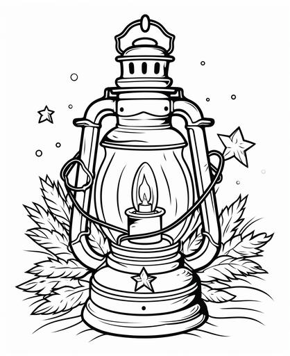 coloring page for kids, christmas lamp, cartoon style, thick line, low detailm no shading --ar 9:11