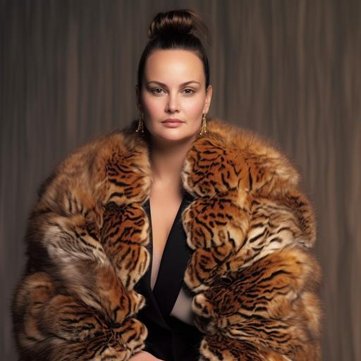 1990s, versace-inspired, giant fur coat