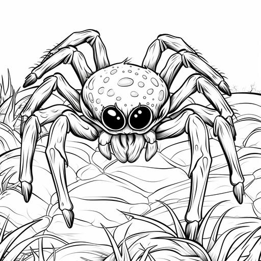 page coloring book halloween cute scary spider