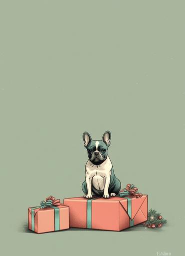 christmas dog, pastel colors line drawing, simple, minimal, Harriet Lee - Merrion --ar 8:11 --v 5.1